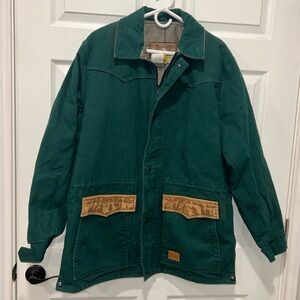 90’s Walls Jacket Men's Large Green Barn Chore Blanket Lined Vintage USA‎